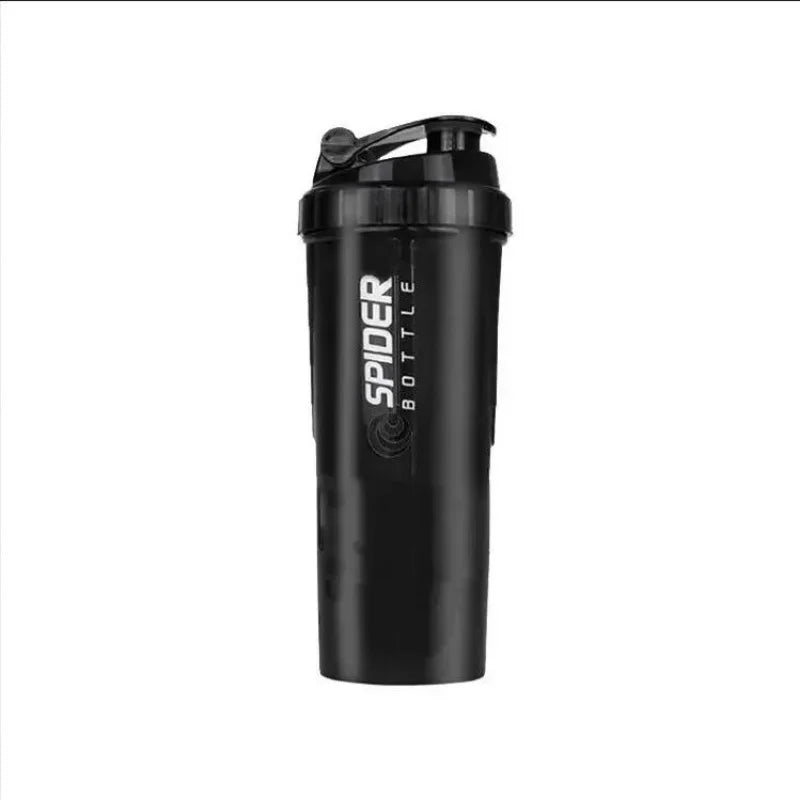 Protein Shaker 600ml met 3 Opbergvakken – Lekvrije Eiwitshaker Beker voor Fitness & Sport-0