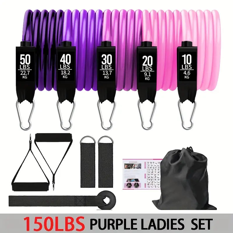 Weerstandsbanden Set 16-delig – Complete Resistance Bands tot 250 LB voor Krachttraining, Thuisgym & Full Body Workout-1
